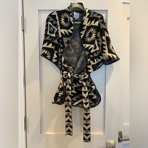 Aztec patterned tie sweater